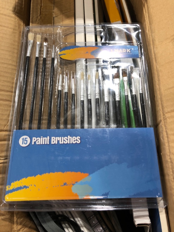 Photo 4 of 139pc Deluxe Artist Painting Set for Adults - Includes Adjustable Aluminum and Wood Easels, Brush Sets, Watercolor, Acrylic and Oil Sheets and Paints, Sketch pad, Tools, Palettes, Various Canvas

