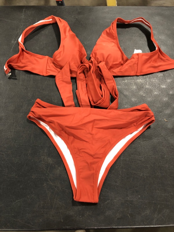 Photo 2 of CUPSHE Burnt Orange Stylish O-Ring Bikini (M)
