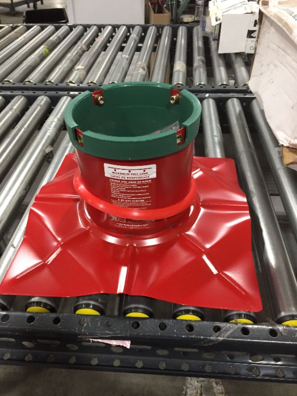 Photo 2 of 8 Ft. Steel Red Christmas Tree Stand
