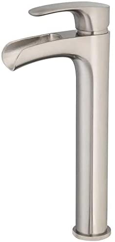 Photo 1 of Eliza Brushed Nickel 1-Handle Vessel WaterSense Bathroom Sink Faucet with Drain
