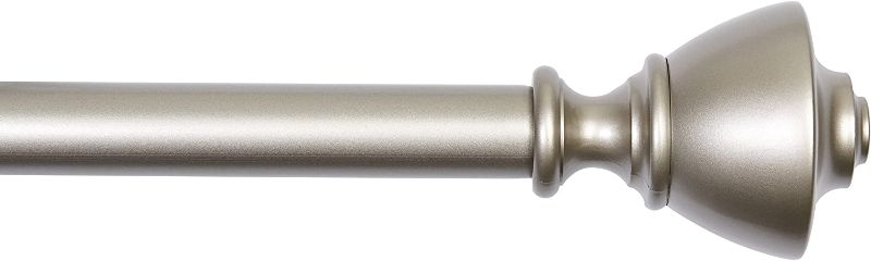 Photo 1 of 1-Inch Wall Curtain Rod with Urn Finials, 36 to 72 Inch, Nickel
