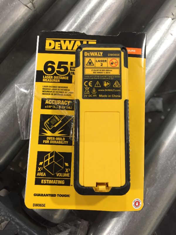 Photo 2 of DEWALT DW065E Lightweight Laser Distance Measurer
