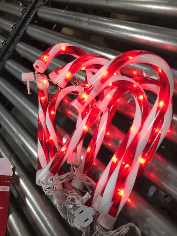 Photo 2 of  Candy Cane Pathway Lights (Set of 8)
