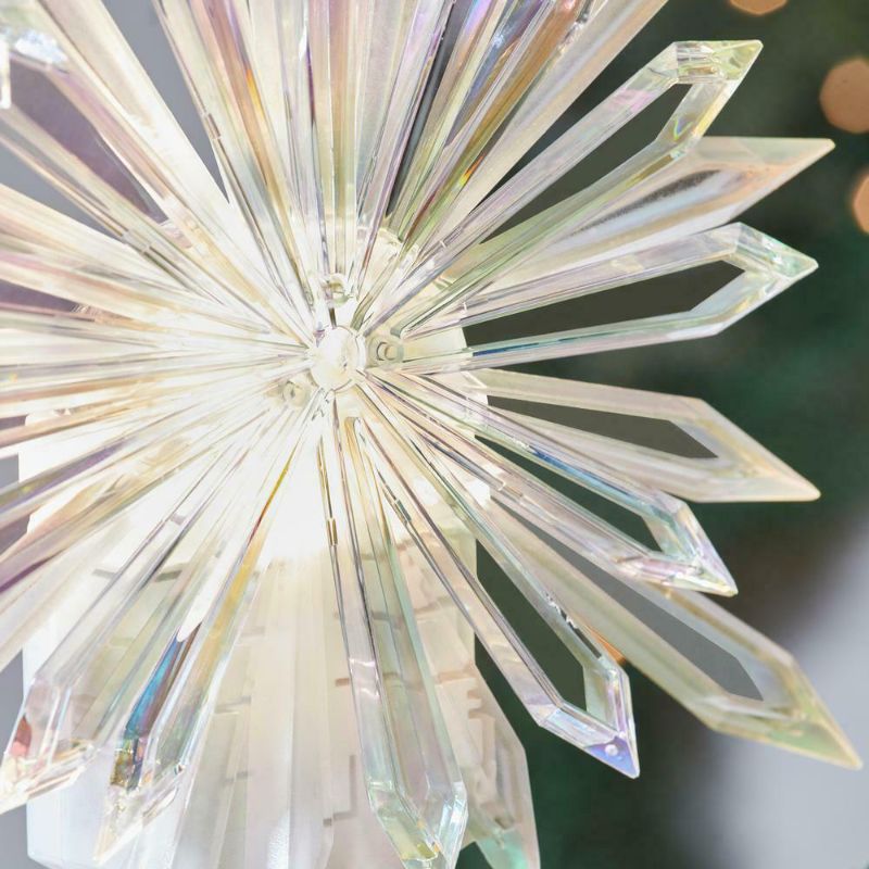 Photo 1 of 19 in. Classic White Christmas Projection Kaleidoscope-Starburst Tree Topper
