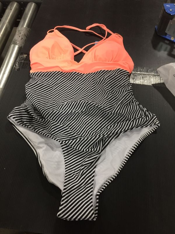 Photo 2 of Peachy And Striped One Piece Swimsuit
XL