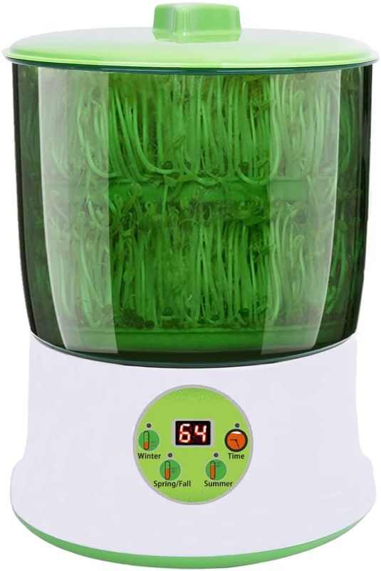 Photo 1 of Bean Sprouts Machine, LED Display Time Control, Intelligent Automatic Bean Sprouts Maker, 2 Layers Function Large Capacity Seed Grow Cereal Tool, 110V
