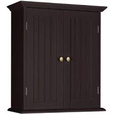 Photo 1 of ChooChoo Bathroom Wall Cabinet, Over The Toilet Space Saver Storage Cabinet, Medicine Cabinet with 2 Door and Adjustable Shelves, Cupboard BLACK 
