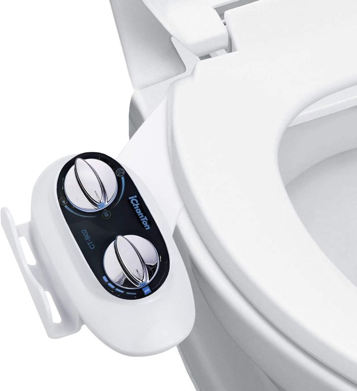 Photo 1 of Bidet, iChanTon CT-B02 Non-Electric (Frontal & Rear/Feminine Wash) Bidet Toilet Attachment with Self-Cleaning Dual Nozzle, Fresh Water Toilet Bidet with Adjustable Water Pressure
