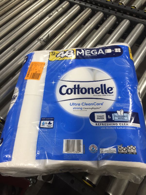 Photo 1 of Cottonelle Ultra CleanCare Toilet Paper, 12 Mega Rolls, Strong Bath Tissue (12 Mega Rolls = 48 Regular Rolls)
