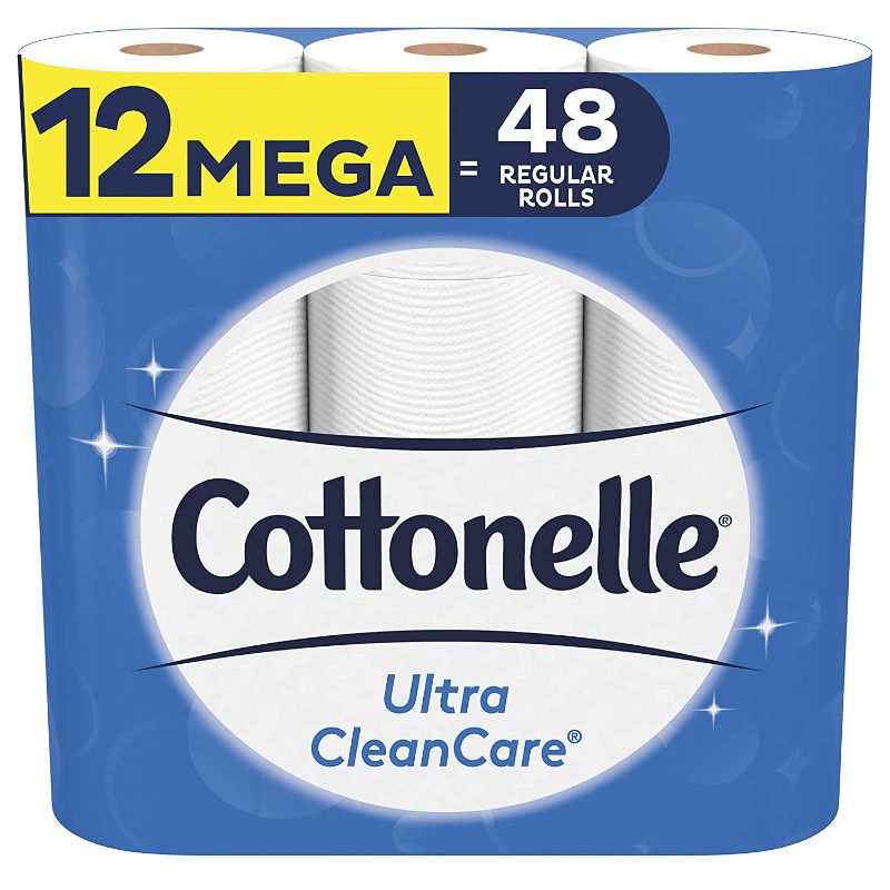 Photo 1 of Cottonelle Ultra CleanCare Toilet Paper, 12 Mega Rolls, Strong Bath Tissue (12 Mega Rolls = 48 Regular Rolls)
