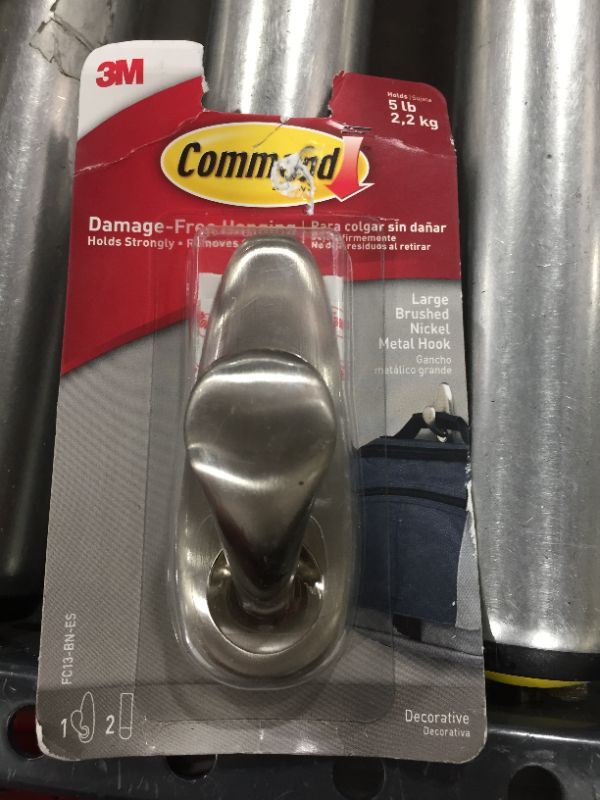 Photo 2 of Command Strips FC13-BN Large Brushed Nickel Command™ Classic Metal Hook
