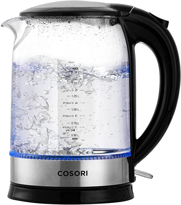 Photo 1 of COSORI Speed-Boil Electric Kettle, 1.7L Water Boiler (BPA Free) Auto Shut-Off&Boil-Dry Protection, LED Indicator Inner Lid & Bottom, Black
