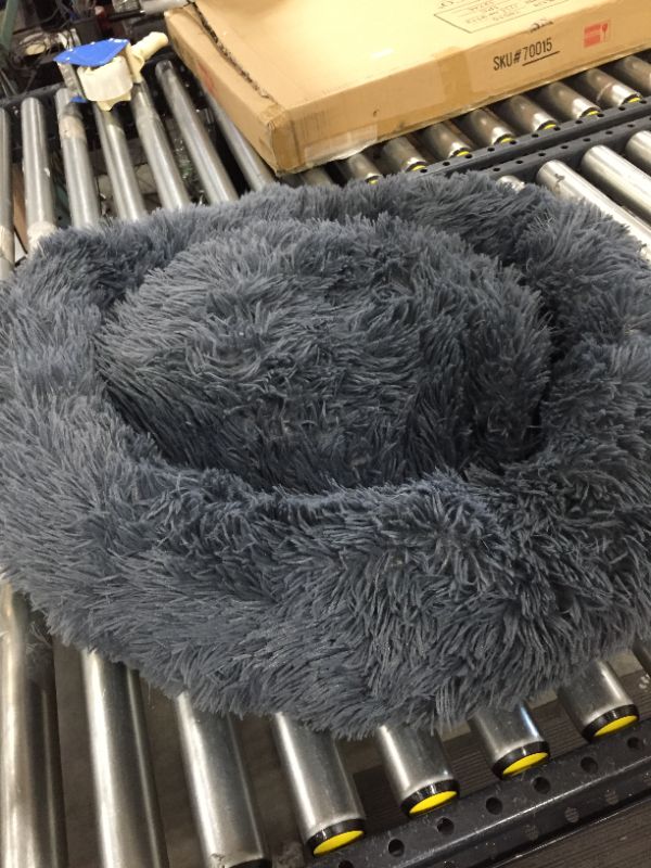 Photo 2 of 26 x 26 inch Grey dog donut bed