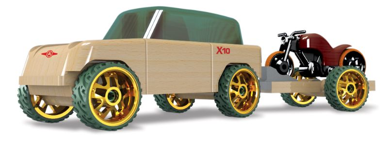 Photo 1 of Automoblox Mini X10 Timber Pack (with Motorcycle and Trailer)
