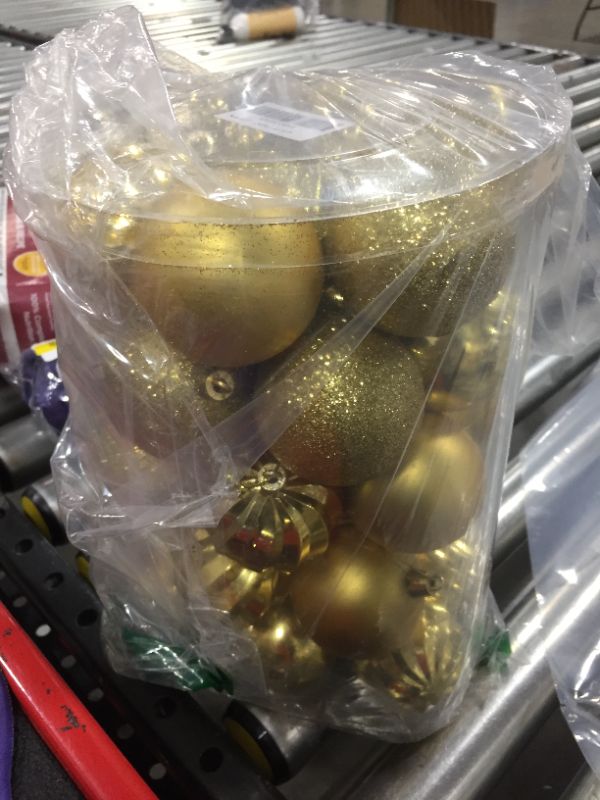 Photo 1 of 2.3" gold christmnas ornaments, pack of 34pc