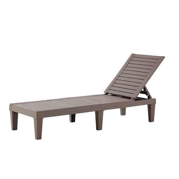 Photo 1 of BLUU Chaise Lounge Chairs for Outdoor Patio Use | Adjustable with 5 Positions | Wood Texture Design | Waterproof | Easy to Assemble | Max Weight 330 lbs
