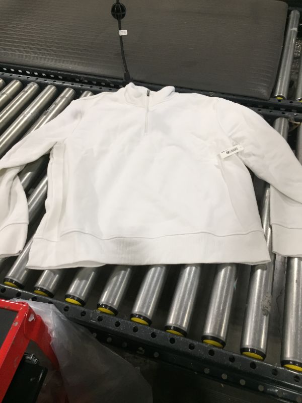 Photo 2 of Amazon Essentials Men's Long-Sleeve Quarter-Zip Fleece Sweatshirt, Light Grey, X-Large
