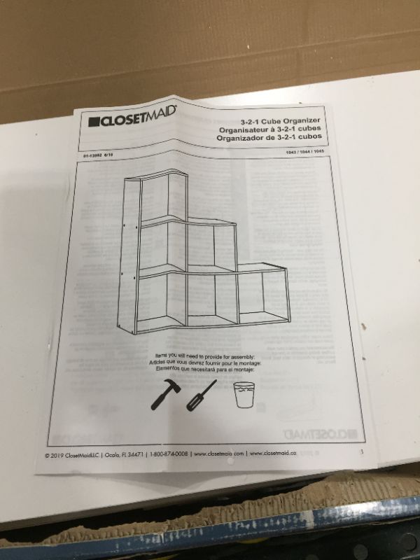 Photo 3 of ClosetMaid 3-2-1 Cube Wire Shelf Organizer, White, 5 lbs, 150 pound capacity
