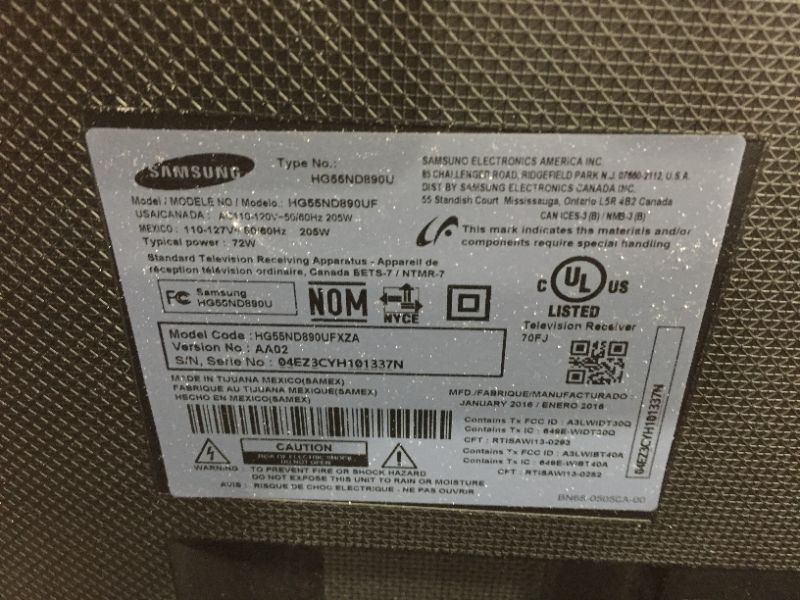 Photo 4 of SAMSUNG 55IN 2015 MODEL HG55ND890UF