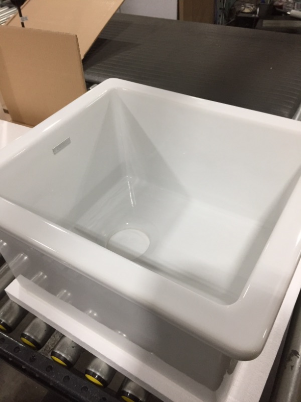 Photo 2 of 16 Inch Undermount Bar Sink with Fireclay Material, Durable Design and Sound Guard Material: White