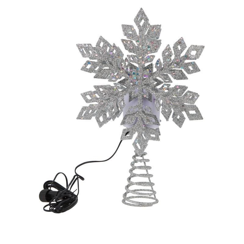 Photo 1 of Winter Lane Color-Changing LED Snowstorm Effect LED Tree Topper GOLD