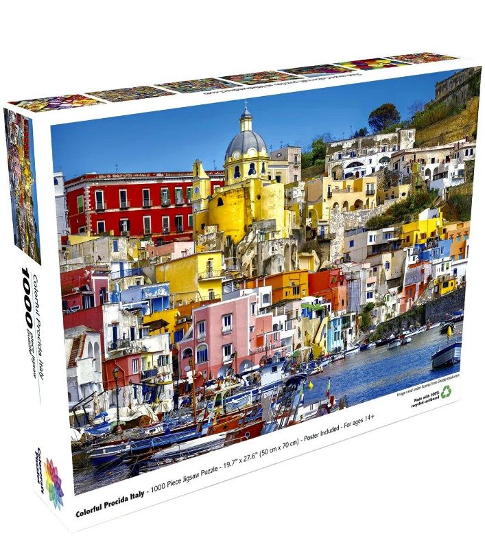Photo 1 of Colorful Procida Italy 1000 Piece Jigsaw Puzzle, Poster, Colorcraft Puzzles