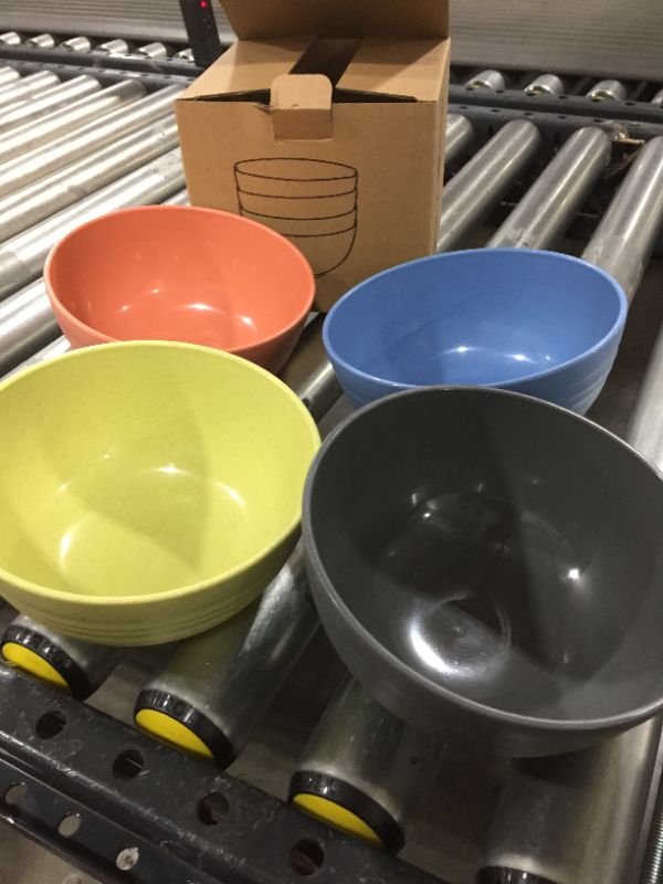 Photo 2 of 24 OZ Wheat Straw Fiber Lightweight Bowl Sets 4 - Dishwasher & Microwave Safe - for,Rice,Soup Bowls