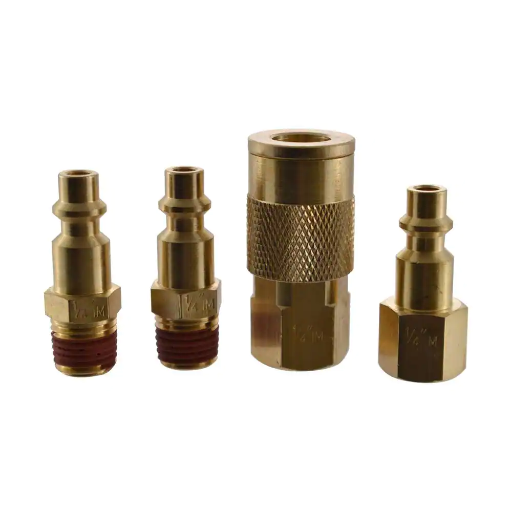 Photo 1 of 1/4 in. Industrial NPT Plug and Coupler Kit (4-Piece)
