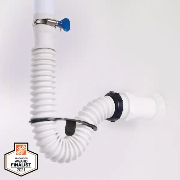 Photo 1 of 1.25 in. Rubber Threaded P-Trap Bathroom Single Sink Drain Kit
