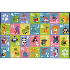 Photo 1 of Multi Color Kids Children Bedroom Playroom ABC Alphabet Animal Educational Learning 8 ft. x 10 ft. Area Rug
