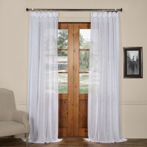 Photo 1 of Exclusive Fabrics Solid Faux Linen Sheer Curtain (1 Panel) 50" x 96"
