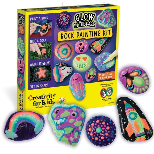 Photo 1 of Creativity for Kids Glow in the Dark Rock Painting Kit - Child Craft Project for Boys and Girls
