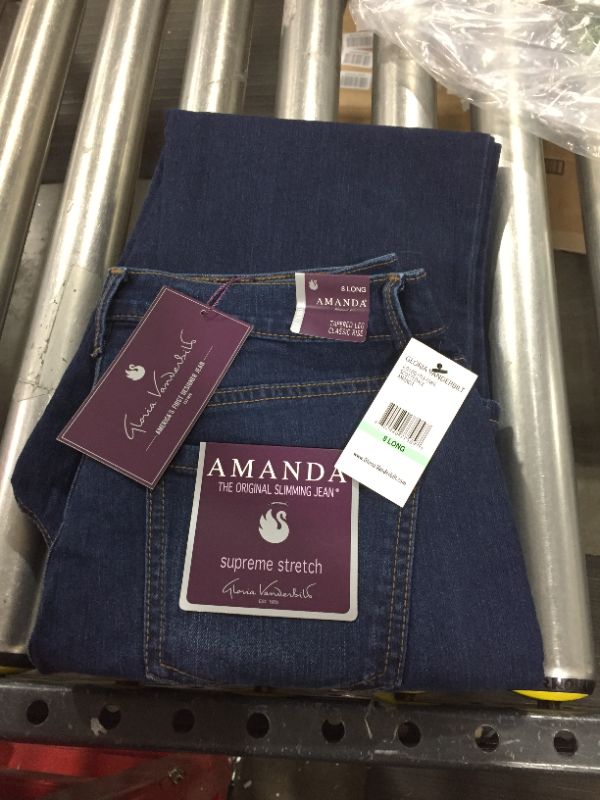 Photo 2 of Gloria Vanderbilt Womens Amanda Classic Denim Jeans, size 8 long 