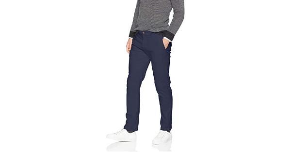 Photo 1 of Essentials Men's Slim-Fit Casual Stretch Khaki, Navy, 36W X 34L
