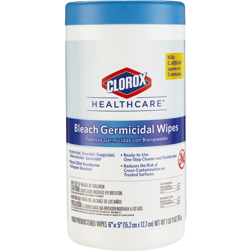 Photo 1 of Clorox Healthcare Bleach Germicidal Wipes, 150 Count Canister (30577)
