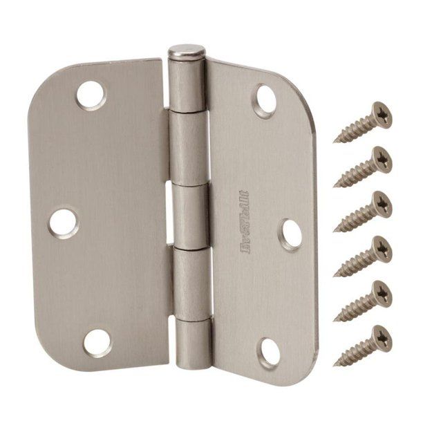 Photo 1 of Everbilt 3-1/2 in.x5/8 in. Radius Satin Nickel Door Hinge Value Pack(12 Pk)- New
