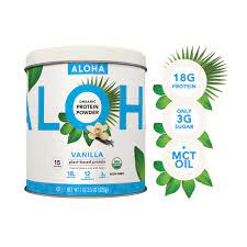 Photo 1 of ALOHA Plant Based Protein Powder, Vanilla, 18g Protein, 1.2lb, 18.5oz, exp june  7.2024