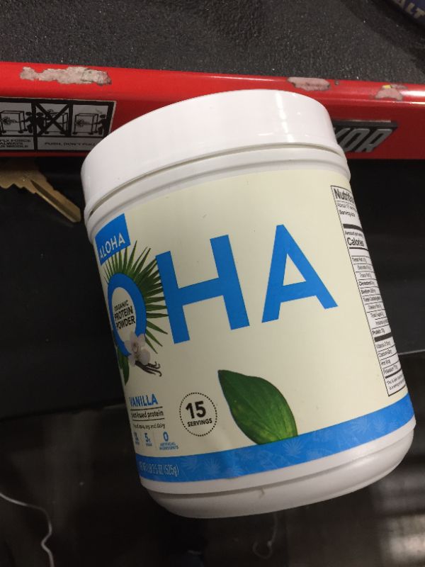 Photo 3 of ALOHA Plant Based Protein Powder, Vanilla, 18g Protein, 1.2lb, 18.5oz, exp june  7.2024