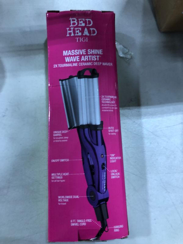 Photo 3 of Bed Head Wave Artist Ceramic Deep Hair Waver for Beachy Waves, Purple
