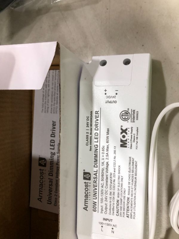 Photo 4 of Armacost Lighting 840600 60 watt Dimmable Driver for LED Lighting, with Removable AC Cord, White
