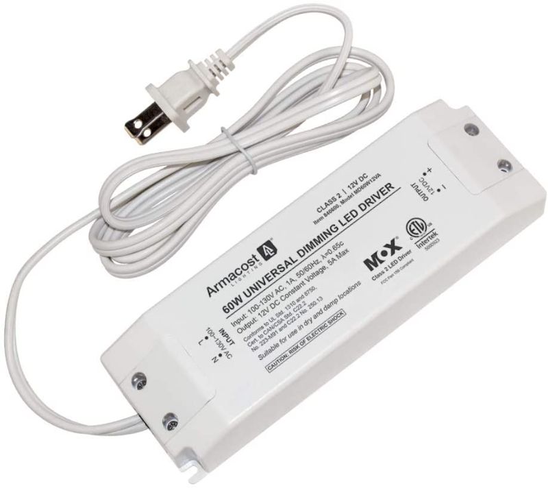 Photo 1 of Armacost Lighting 840600 60 watt Dimmable Driver for LED Lighting, with Removable AC Cord, White
