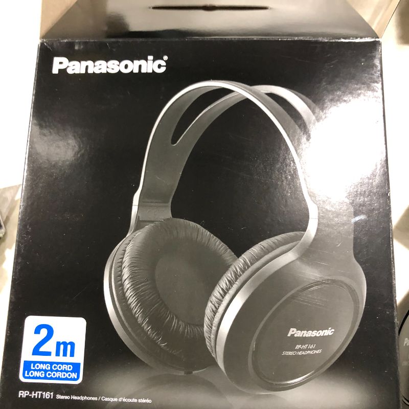 Photo 4 of Panasonic Full-Sized, Lightweight Long-Cord Headphones – RP-HT161-K (Black)
