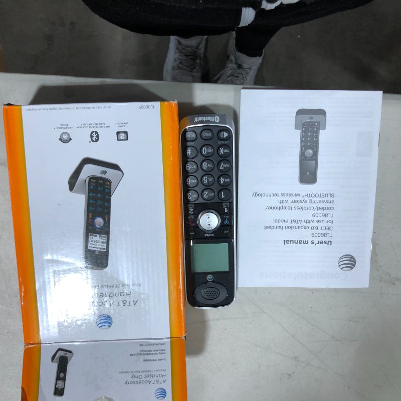 Photo 3 of AT&T TL86009 Accessory Cordless Handset, Black/Silver | Requires an AT&T TL86109 Expandable Phone System to Operate
