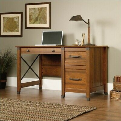 Photo 1 of Sauder Carson Forge Engineered Wood Computer Desk in Washington Cherry
