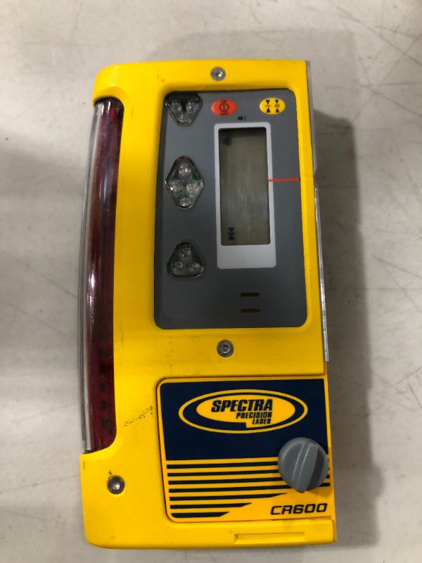 Photo 2 of Spectra Precision CR600 Combination Laser Level Receiver with Rod Clamp, Magnetic Mount, Batteries, Waterproof, Lightweight, Bright LED Indicators
