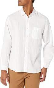 Photo 1 of Amazon Brand - 28 Palms Men's Relaxed-Fit Long-Sleeve 100% Linen Embroidered Guayabera Shirt, SIZE Large 