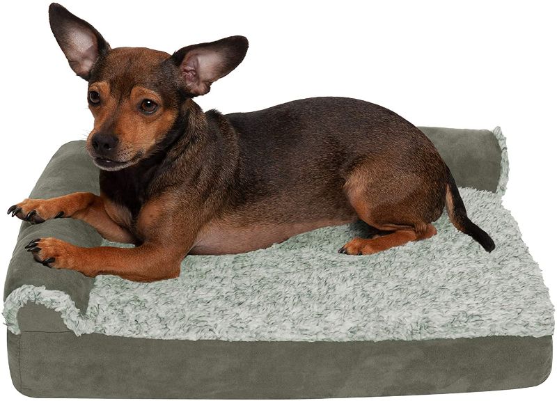 Photo 1 of Furhaven Orthopedic, Cooling Gel, and Memory Foam Pet Beds for Small, Medium, and Large Dogs and Cats - Two-Tone L Chaise, Southwest Kilim Sofa, Faux Fur Velvet Sofa Dog Bed, and More
