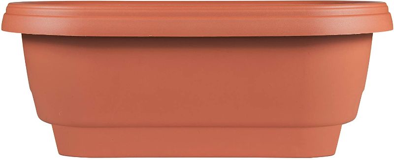 Photo 1 of Bloem Fiskars Deck Rail Planter Box, 24-Inch, Color Clay, Terra Cotta