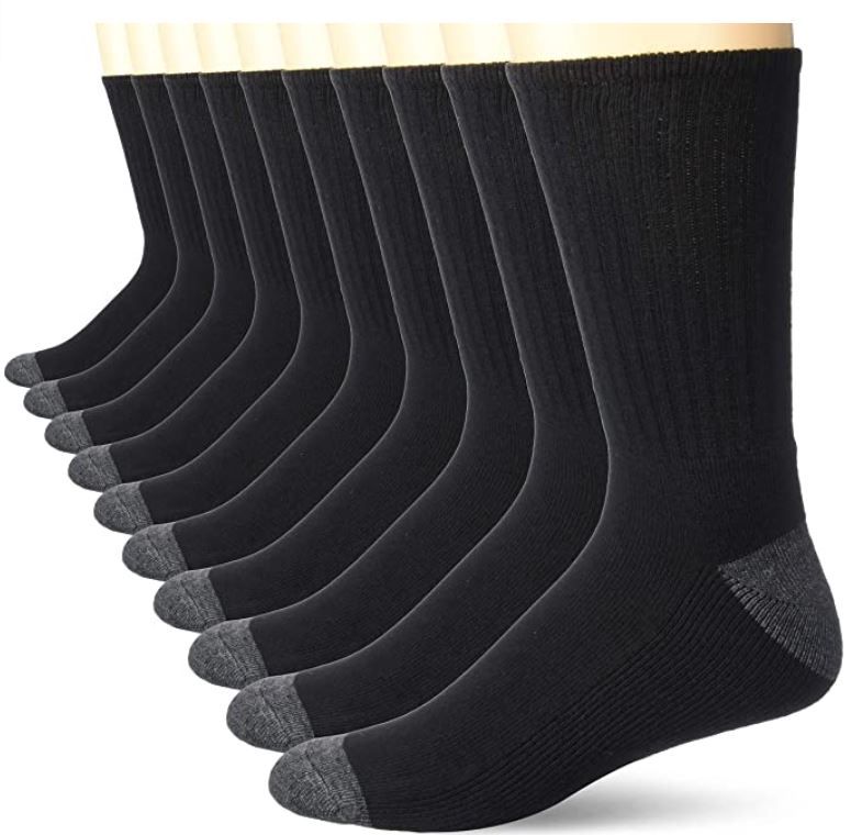 Photo 1 of Amazon Essentials Men's 10-Pack Cotton Half Cushioned Crew Socks