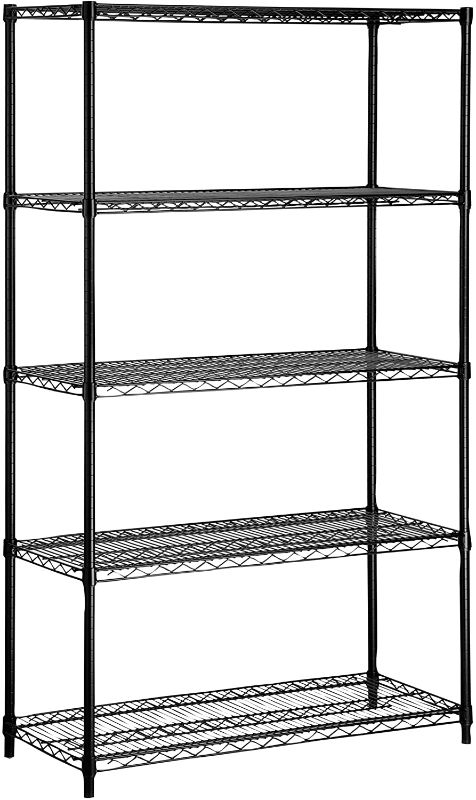 Photo 1 of  5-tier black storage shelves 